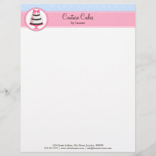 Couture Cake Bakery Business Personalized Letterhead