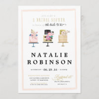 Couture Cake Bridal Shower Invitation - gold