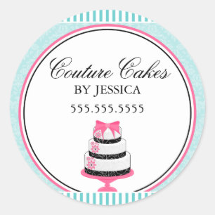 Couture Cakes Aqua Bakery Box Seals