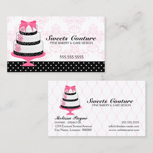 Couture Cakes Bakery Business Card (Front/Back)