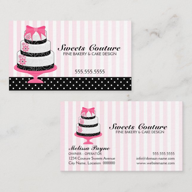 Couture Cakes Bakery Custom Business Card (Front/Back)