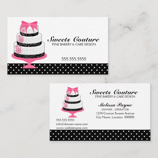 Couture Cakes Bakery Custom Business Card (Front/Back)