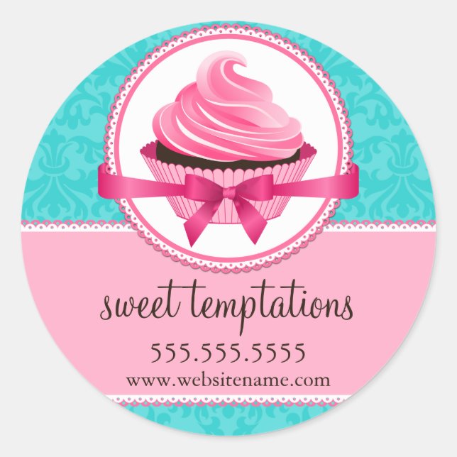 Couture Cupcake Bakery Box Seals (Front)