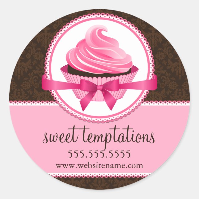 Couture Cupcake Bakery Box Seals (Front)