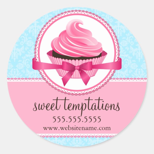 Couture Cupcake Bakery Box Seals (Front)