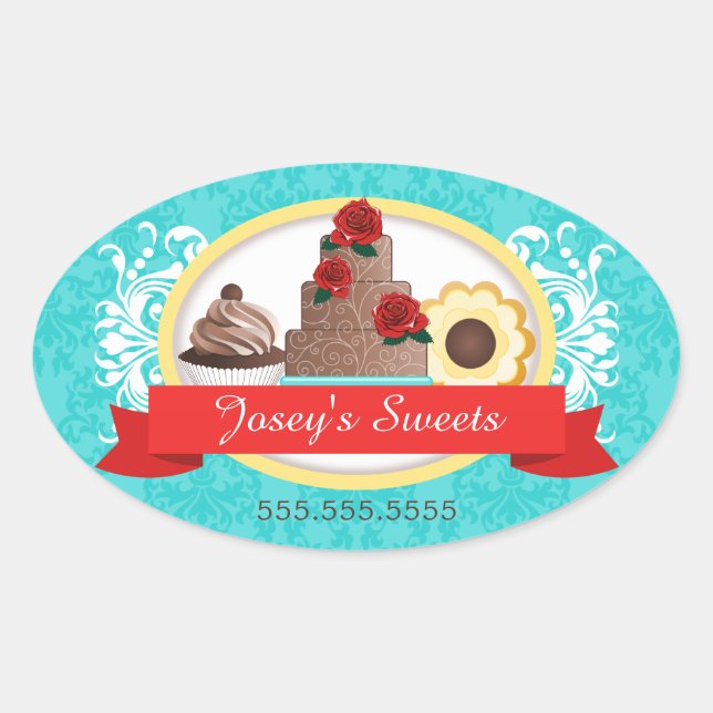 Couture Cupcake Bakery Box Seals (Front)