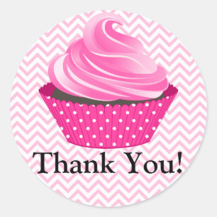 Couture Cupcake Bakery Thank You Classic Round Sticker