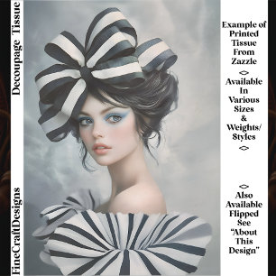Couture Inspired Fashion Portrait EV1L Decoupage Tissue Paper