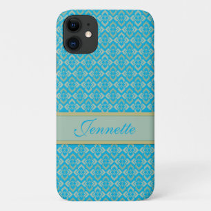Couture inspired name blue iphone case