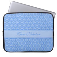 Couture inspired named blue 15 inch laptop case