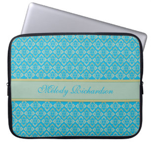 Couture inspired named blue 15 inch laptop case