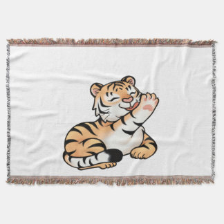 Couverture Tissée Petit Tigre Kawaii Throw Blanket