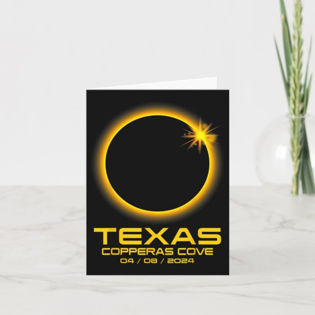 Cove Texas Tx Total Solar Eclipse 2024  Card (Front)