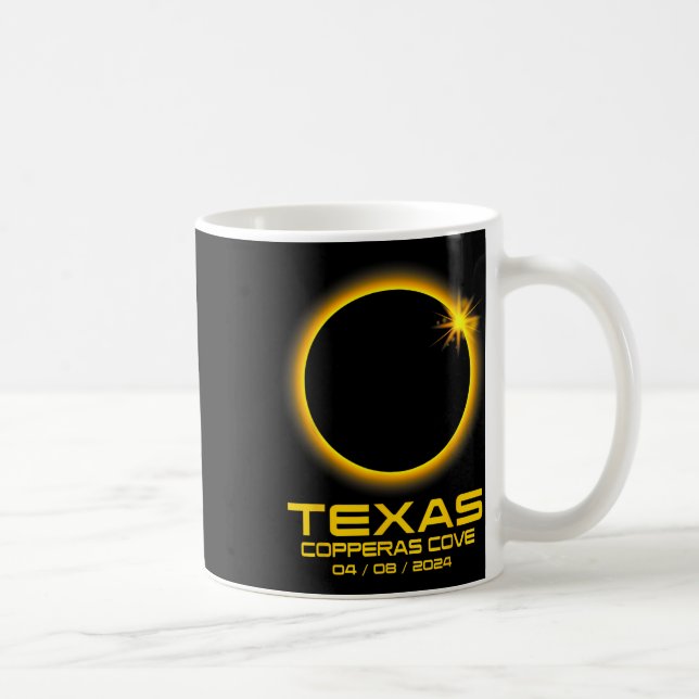 Cove Texas Tx Total Solar Eclipse 2024  Coffee Mug (Right)