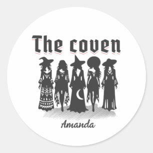 coven bachelorette party witchy classic round sticker