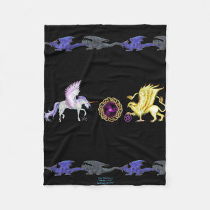 Coven Symbol Spiral Essence Unicorn Griffon Celtic Fleece Blanket