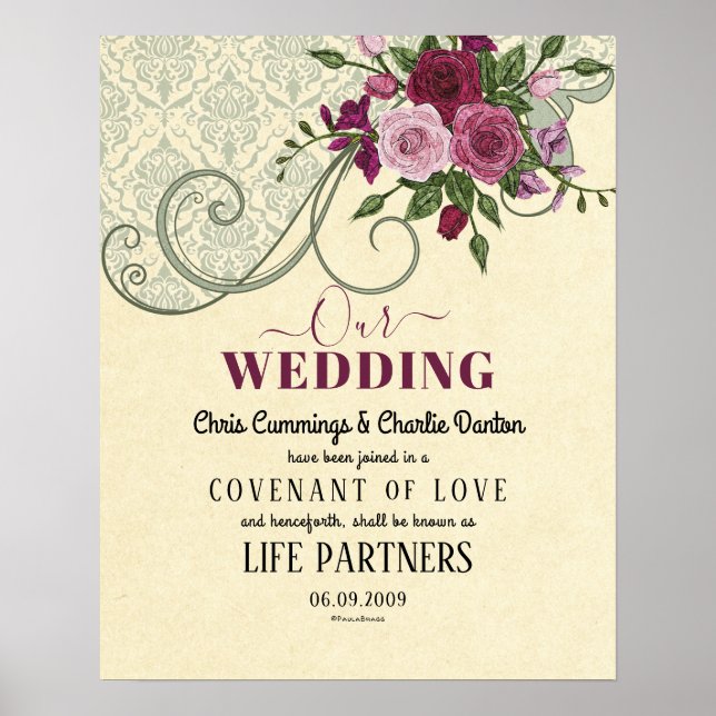 "Covenant of Love" LifePartners Wedding Certificat Poster (Front)