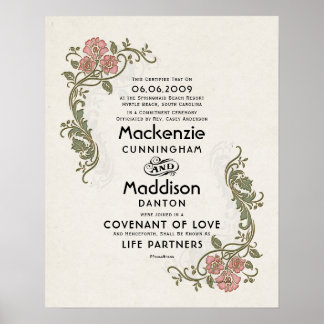 "Covenant of Love" LifePartners WeddingCertificate Poster