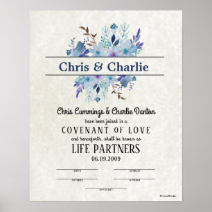 "Covenant of Love" LifePartners WeddingCertificate Poster