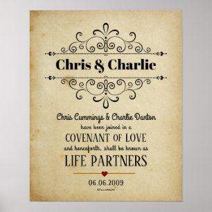 "Covenant of Love" LifePartners WeddingCertificate Poster