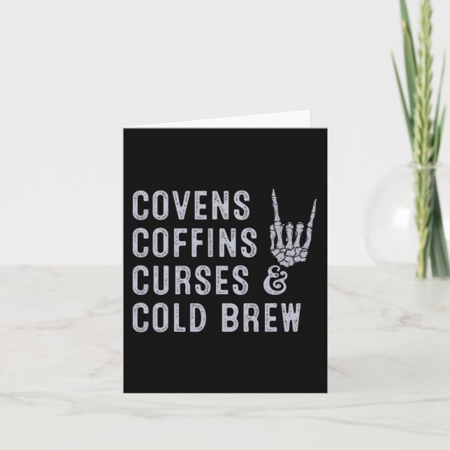 Covens Coffins Curses Cold Brew Fall Halloween Spo Card (Front)