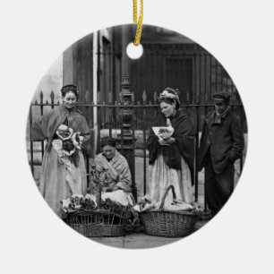Covent Garden Flower Women, from 'Street Life in L Ceramic Ornament