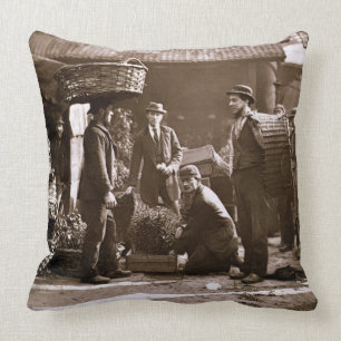 Covent Garden Labourers (woodburytype) Cushion