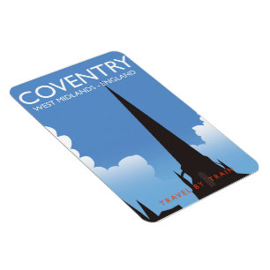 Coventry West Midlands England Train travel poster Magnet
