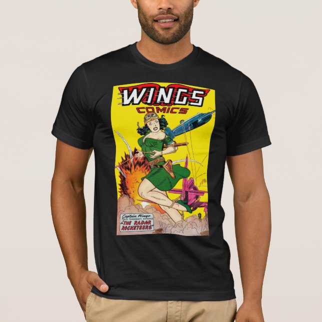 Cover Art: Issue Number 90 Wings Comics T-Shirt (Front)
