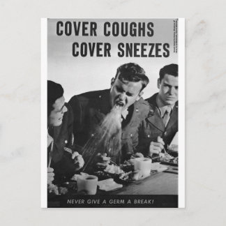 Cover coughs cover sneezes postcard