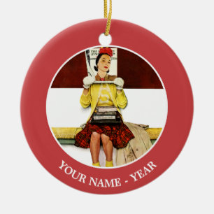 Cover Girl Ceramic Ornament