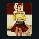 Cover Girl Magnet<br><div class="desc">Artist: Norman Rockwell | Teenage girl holds POST cover in front of her face</div>