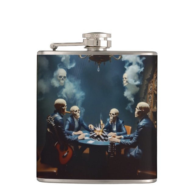 Cover Graumetall Who caresses the devil s. fur Hip Flask (Front)