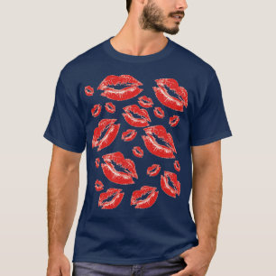 Cover Me In Kisses Playful Red Lipstick Flirtatiou T-Shirt