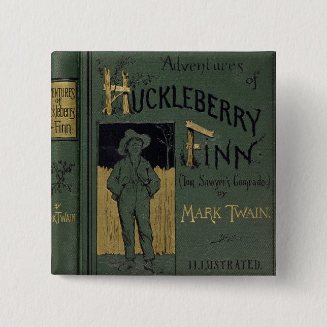 Cover of 'Adventures of Huckleberry Finn' by Mark 15 Cm Square Badge (Front)