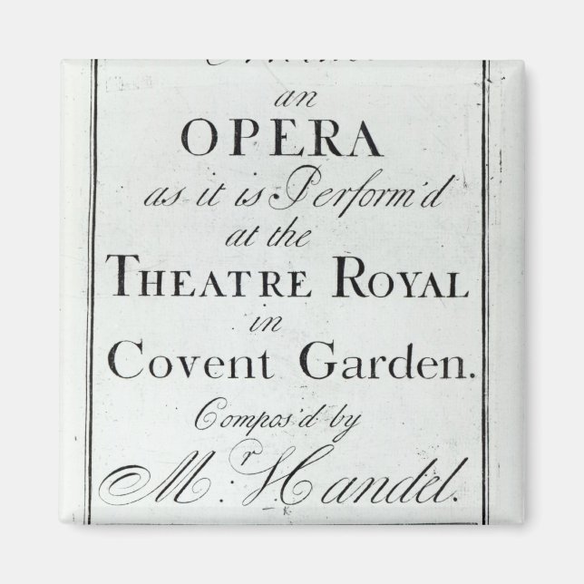 Cover of Sheet Music for Alcina Magnet (Front)