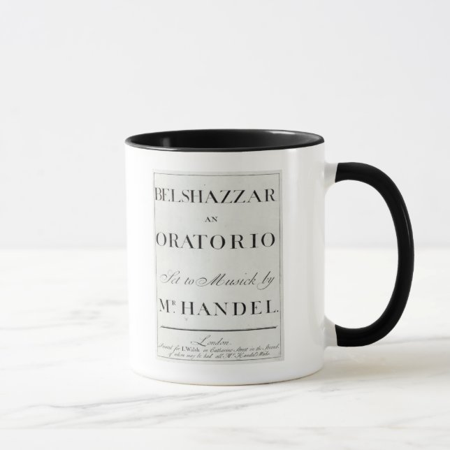 Cover of the score for Belshazzar by Handel Mug (Right)