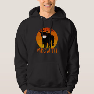 Cover your Meowth Halloween Black Cat Face Mask Hoodie