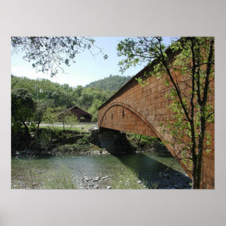 Covered Bridge at Bridgeport, California Poster