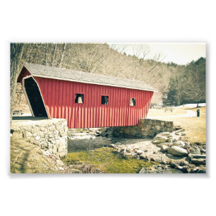 Covered Bridge at Kent Falls State Park Photo Print