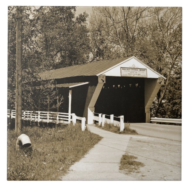 Covered Bridge Ceramic Tile (Front)