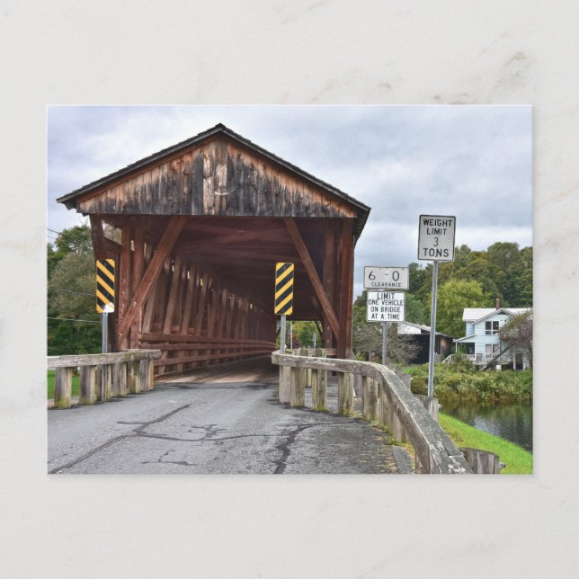 Covered Bridge, Downsville, New York Postcard (Front)