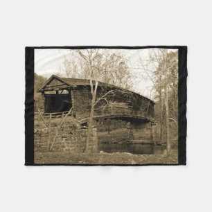 Covered Bridge Fleece Blanket