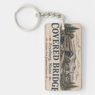 Covered Bridge Fryeburg Maine Rectangle Acrylic Ke Key Ring