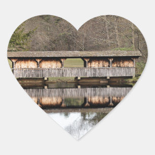 Covered Bridge Heart Sticker