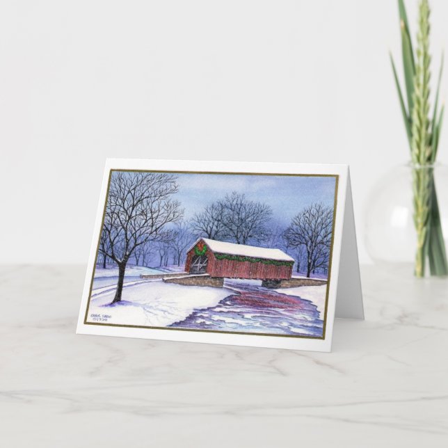 Covered Bridge Holiday Card (Front)