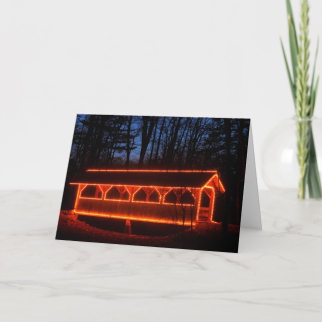 Covered Bridge Holiday Lights Card (Front)