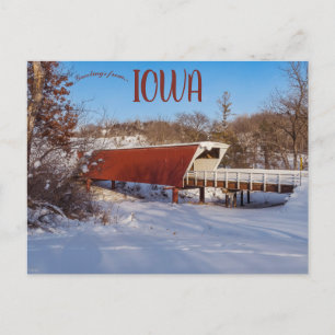 Covered Bridge in Madison County Iowa Postcard