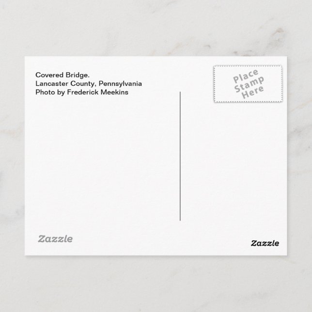 Covered Bridge. Lancaster County, PA Postcard (Back)