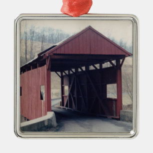 Covered Bridge Metal Ornament